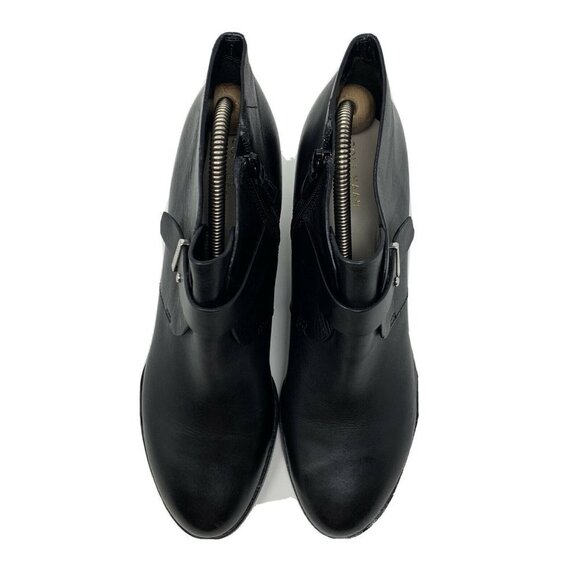 Cole Haan 9.5 Rand Booties Black Leather Wedge Ank - Picture 9 of 9